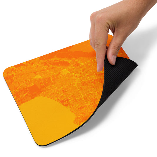 Los Angeles Orange and Yellow Map Mouse Pad