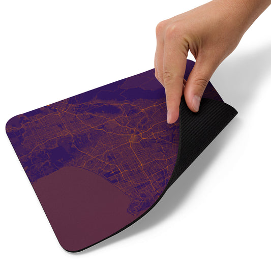 Los Angeles Purple and Orange Map Mouse Pad