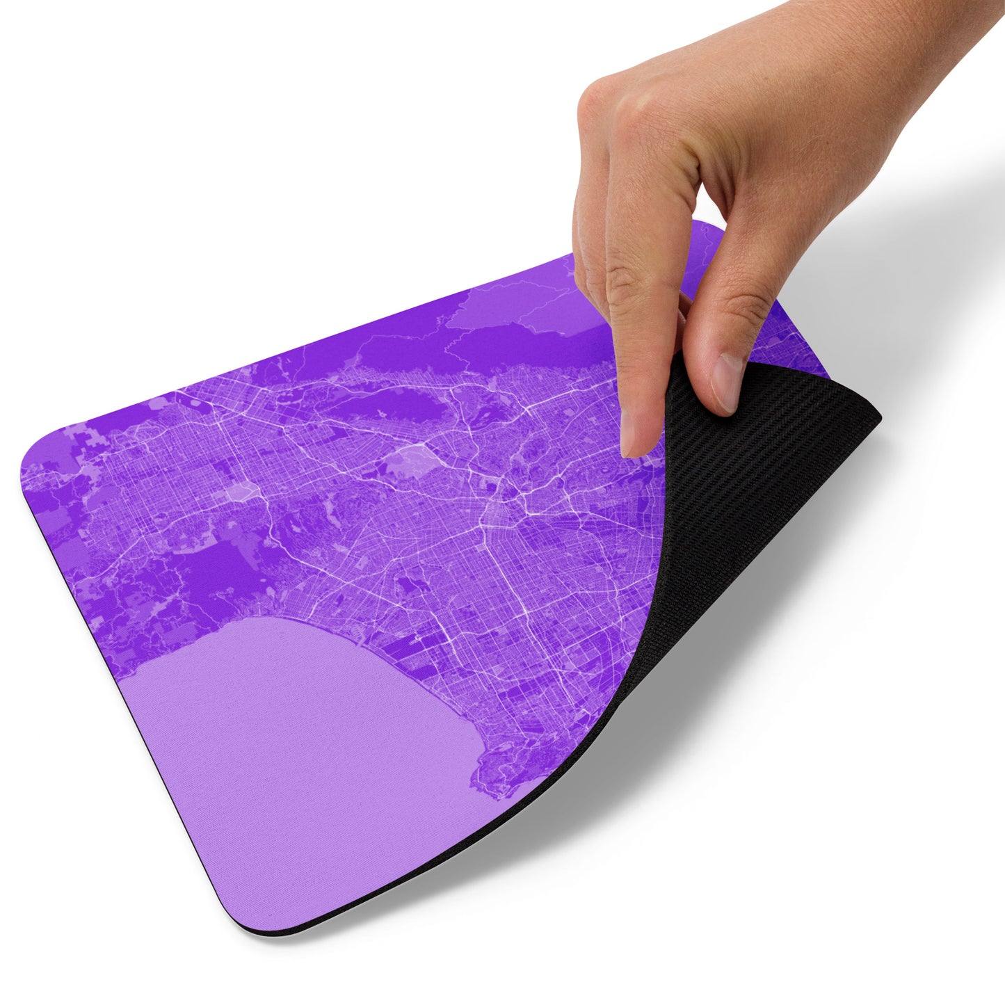 Los Angeles Purple and White Map Mouse Pad