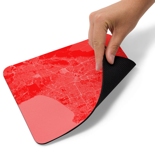 Los Angeles Red and White Map Mouse Pad