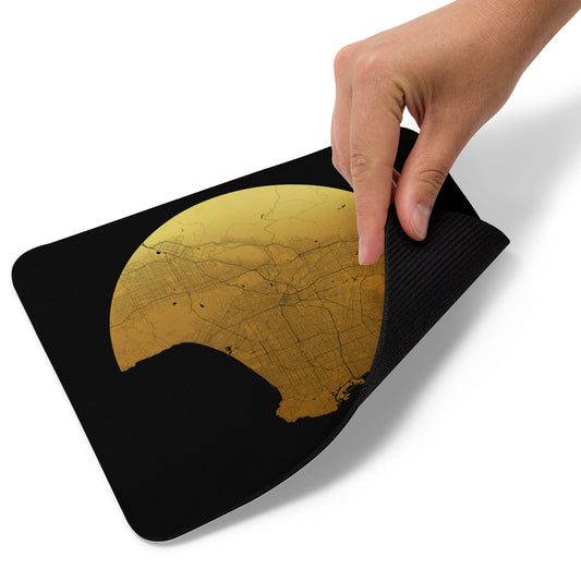 Los Angeles Gold on Black Map Mouse Pad