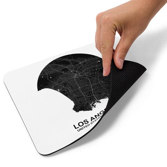 Los Angeles Circular Black Map Mouse Pad