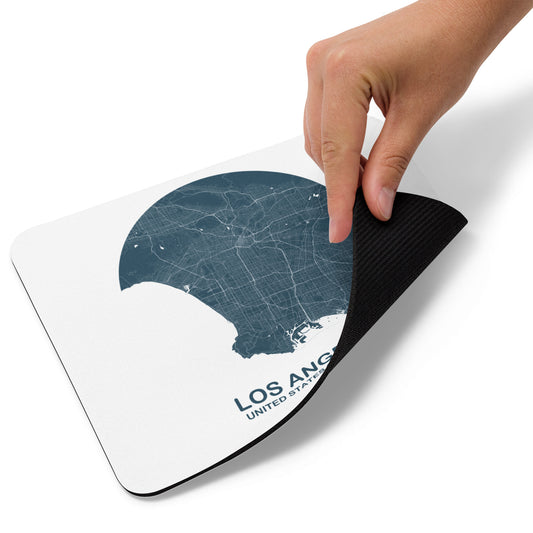 Los Angeles Circular Blue Map Mouse Pad