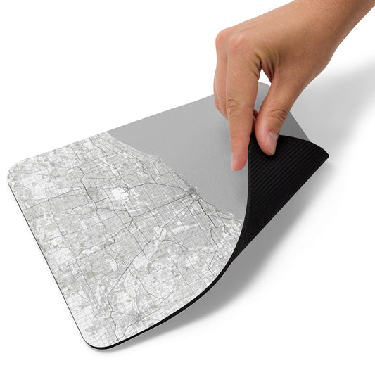 Chicago White Map Mouse Pad