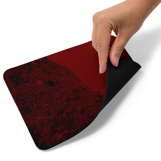 Chicago Black and Red Map Mouse Pad