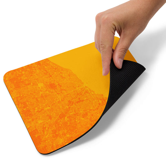 Chicago Orange and Yellow Map Mouse Pad