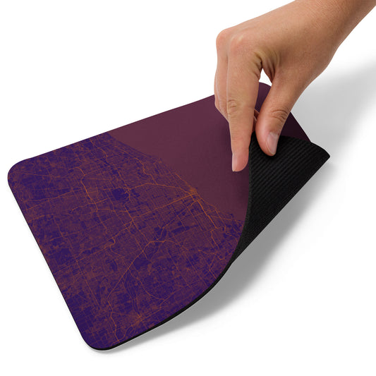 Chicago Purple and Orange Map Mouse Pad