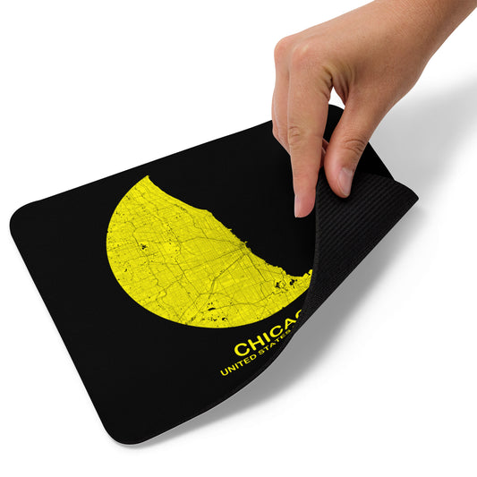 Chicago Circular Yellow Map Mouse Pad