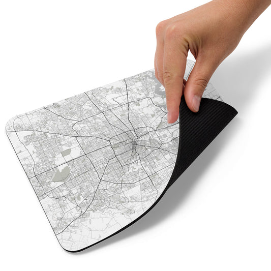 Houston White Map Mouse Pad