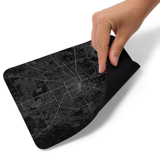 Houston Black Map Mouse Pad