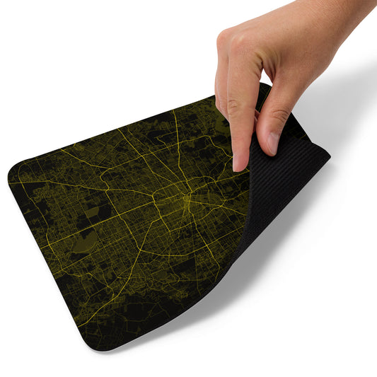 Houston Black and Yellow Map Mouse Pad