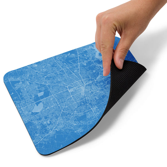 Houston Blue and White Map Mouse Pad