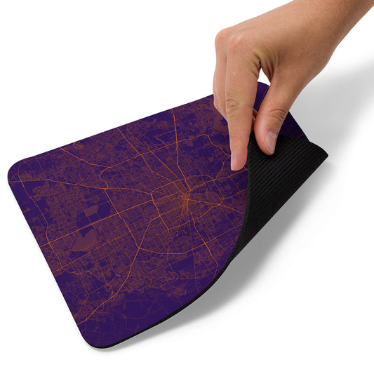 Houston Purple and Orange Map Mouse Pad