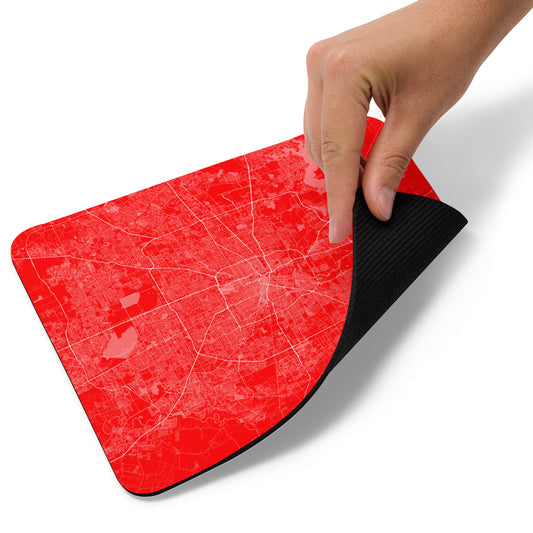 Houston Red and White Map Mouse Pad