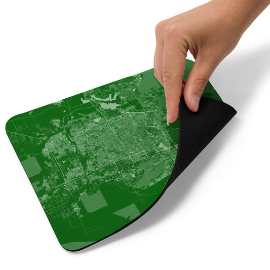 Phoenix Green and White Map Mouse Pad