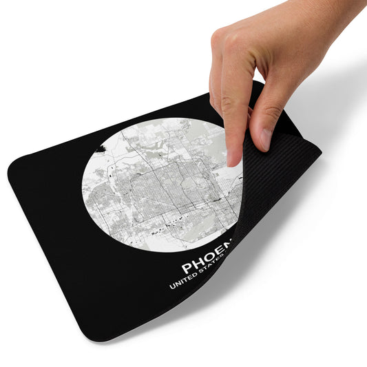 Phoenix Circular White Map Mouse Pad