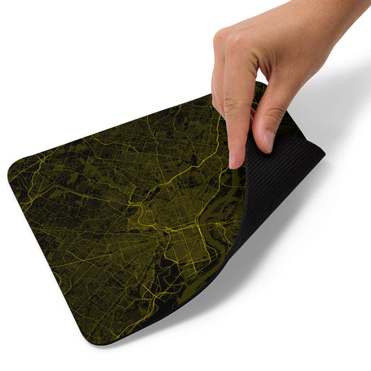 Philadelphia Black and Yellow Map Mouse Pad