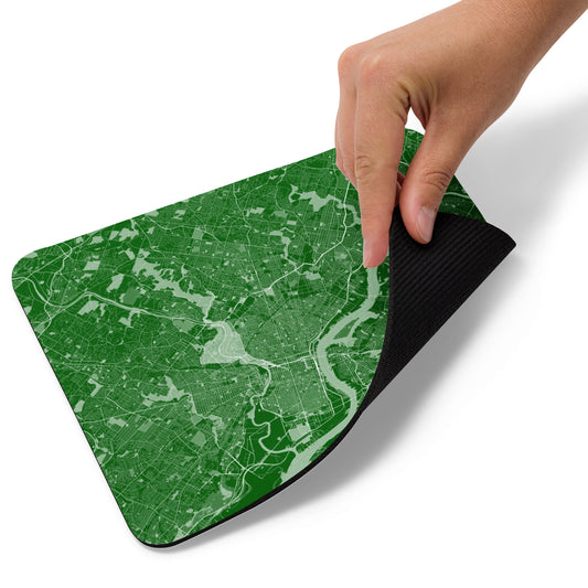 Philadelphia Green and White Map Mouse Pad