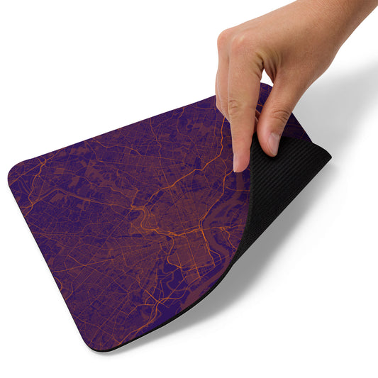 Philadelphia Purple and Orange Map Mouse Pad