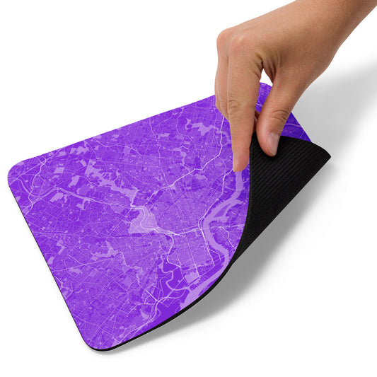 Philadelphia Purple and White Map Mouse Pad