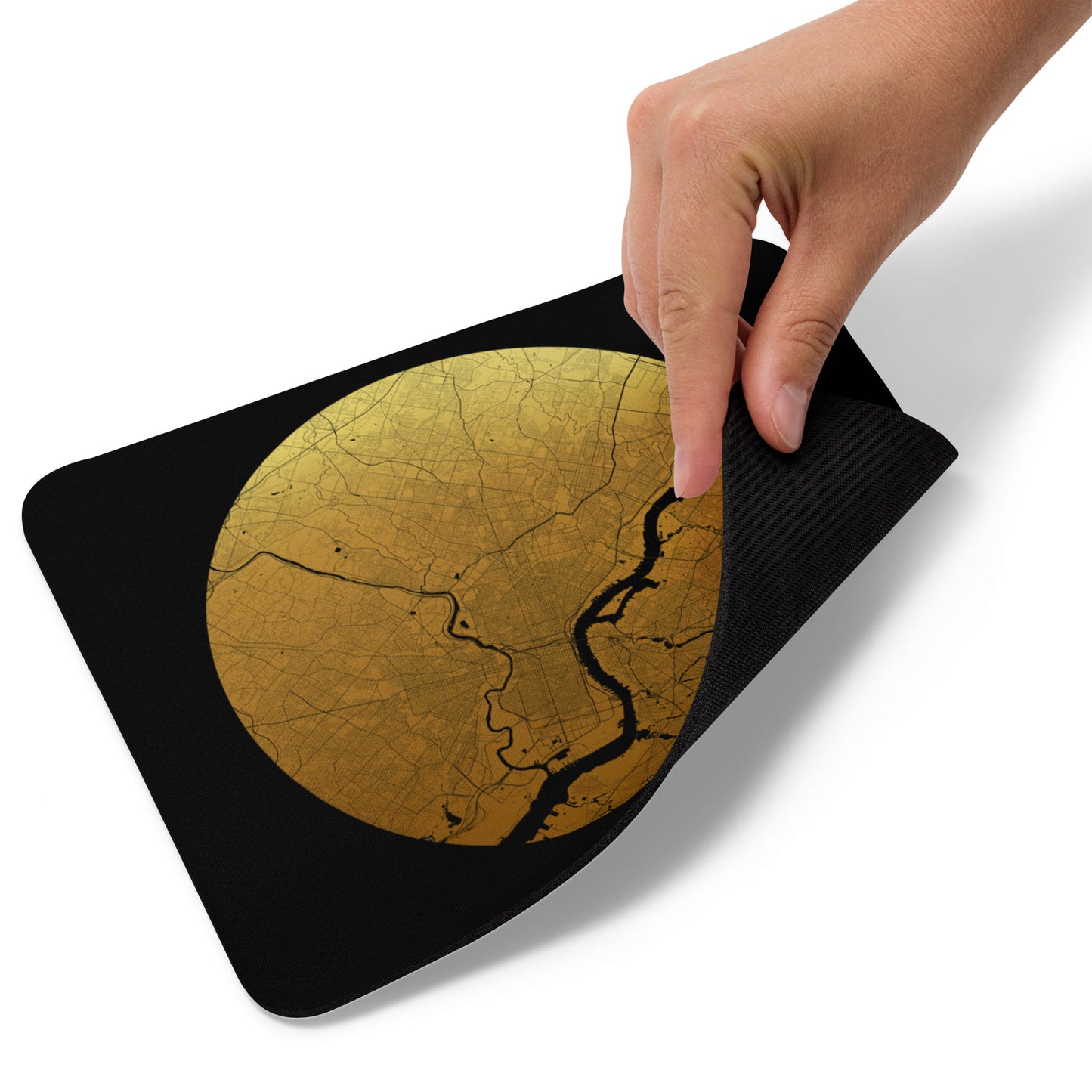 Philadelphia Gold on Black Map Mouse Pad