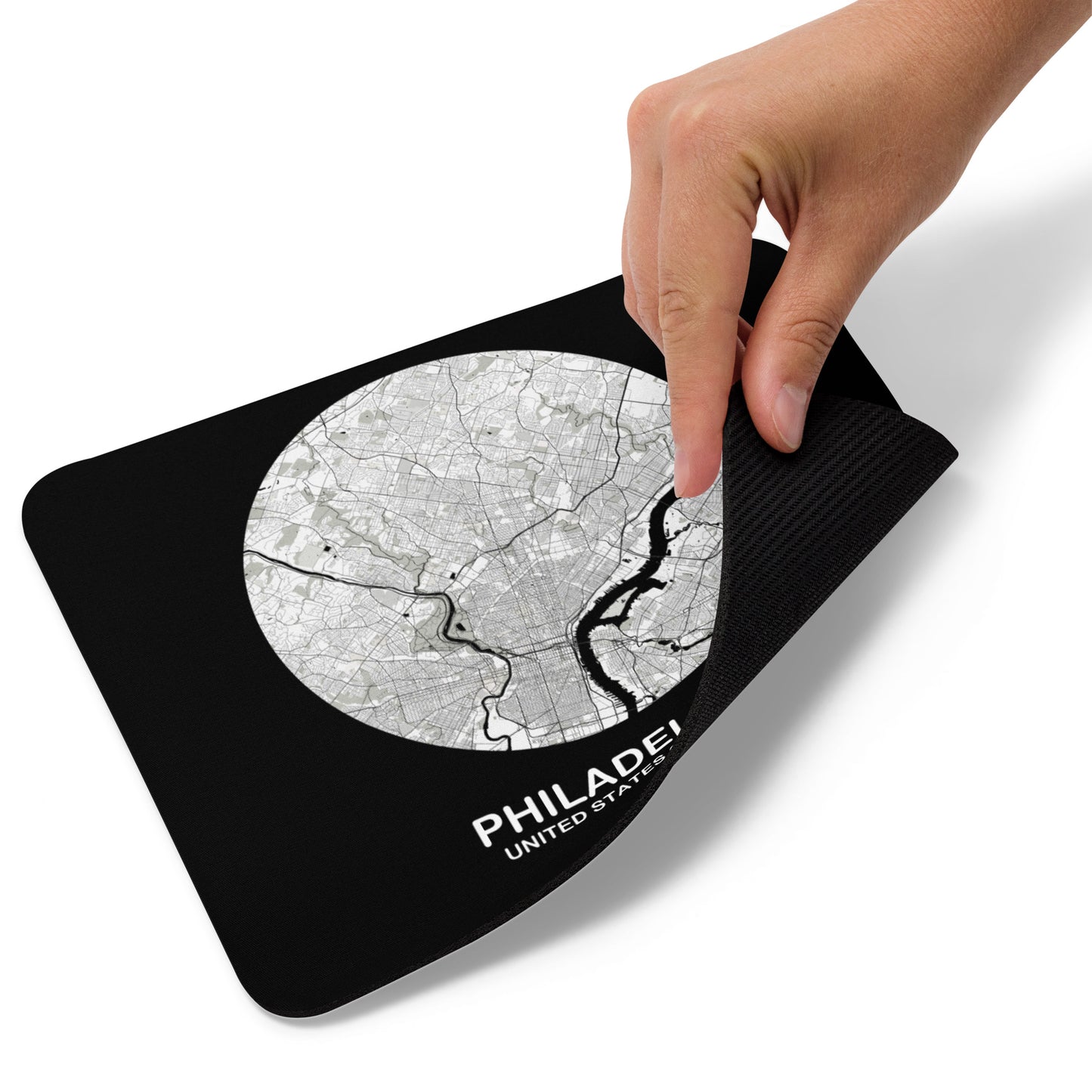 Philadelphia Circular White Map Mouse Pad