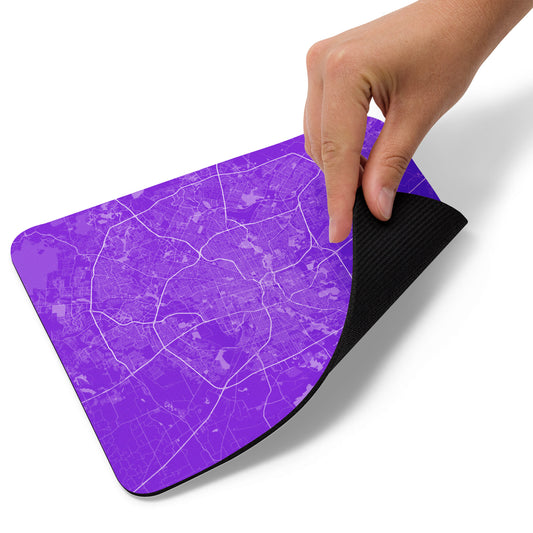 San Antonio Purple and White Map Mouse Pad