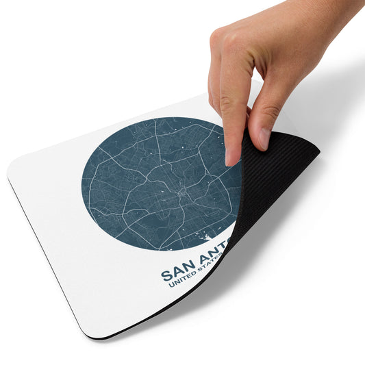 San Antonio Circular Blue Map Mouse Pad