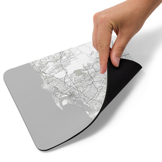 San Diego White Map Mouse Pad