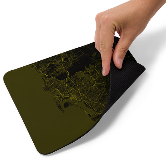 San Diego Black and Yellow Map Mouse Pad