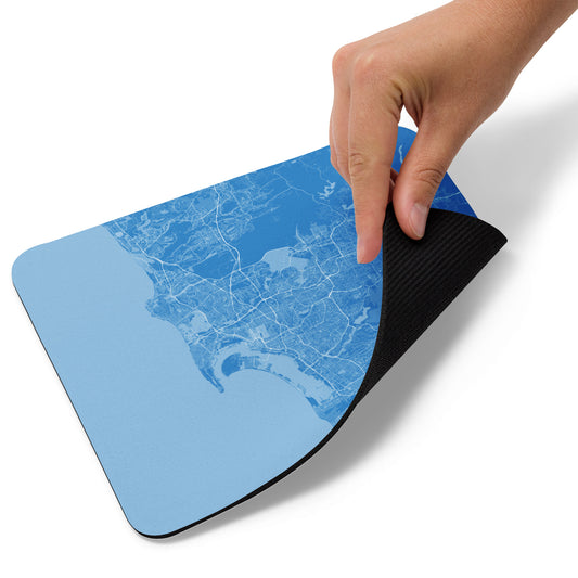 San Diego Blue and White Map Mouse Pad