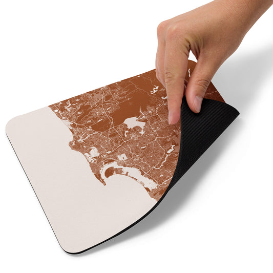 San Diego Brown and White Map Mouse Pad