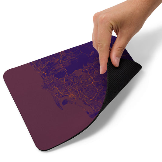 San Diego Purple and Orange Map Mouse Pad