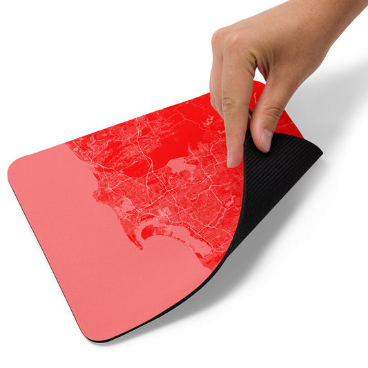 San Diego Red and White Map Mouse Pad