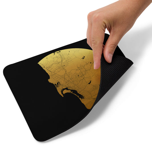 San Diego Gold on Black Map Mouse Pad