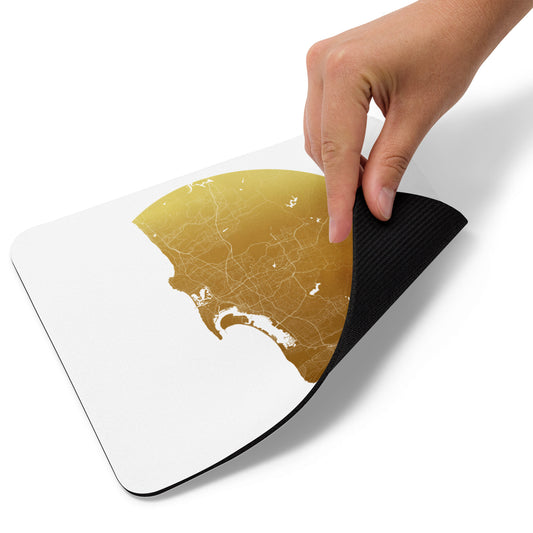 San Diego Gold on White Map Mouse Pad