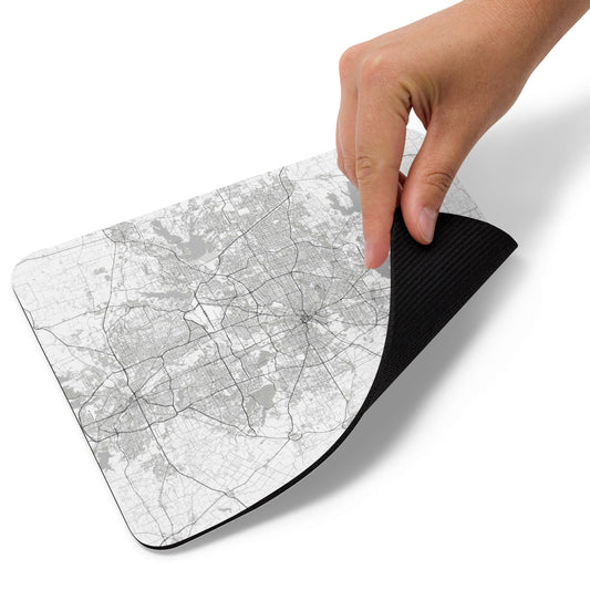 Dallas White Map Mouse Pad