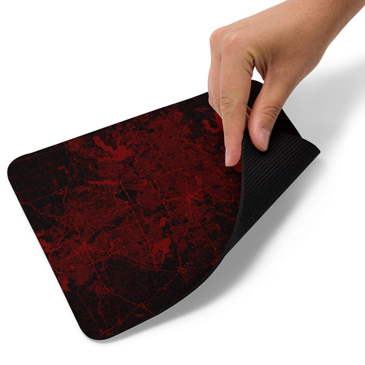 Dallas Black and Red Map Mouse Pad