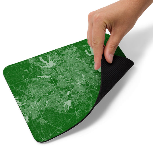 Dallas Green and White Map Mouse Pad