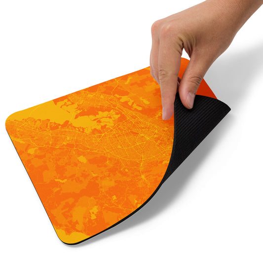 San Jose Orange and Yellow Map Mouse Pad