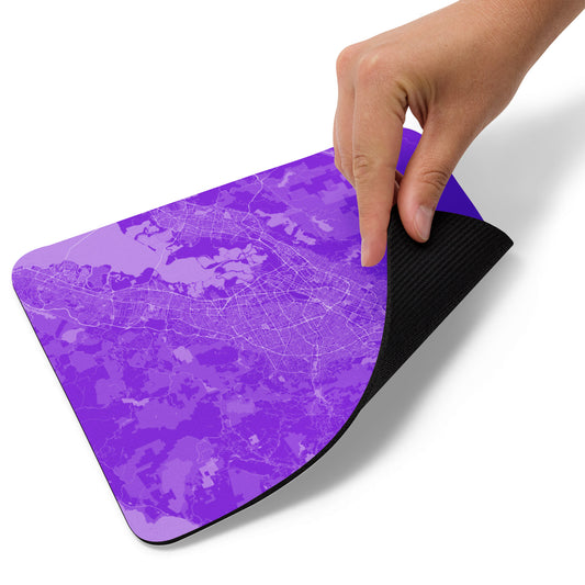 San Jose Purple and White Map Mouse Pad