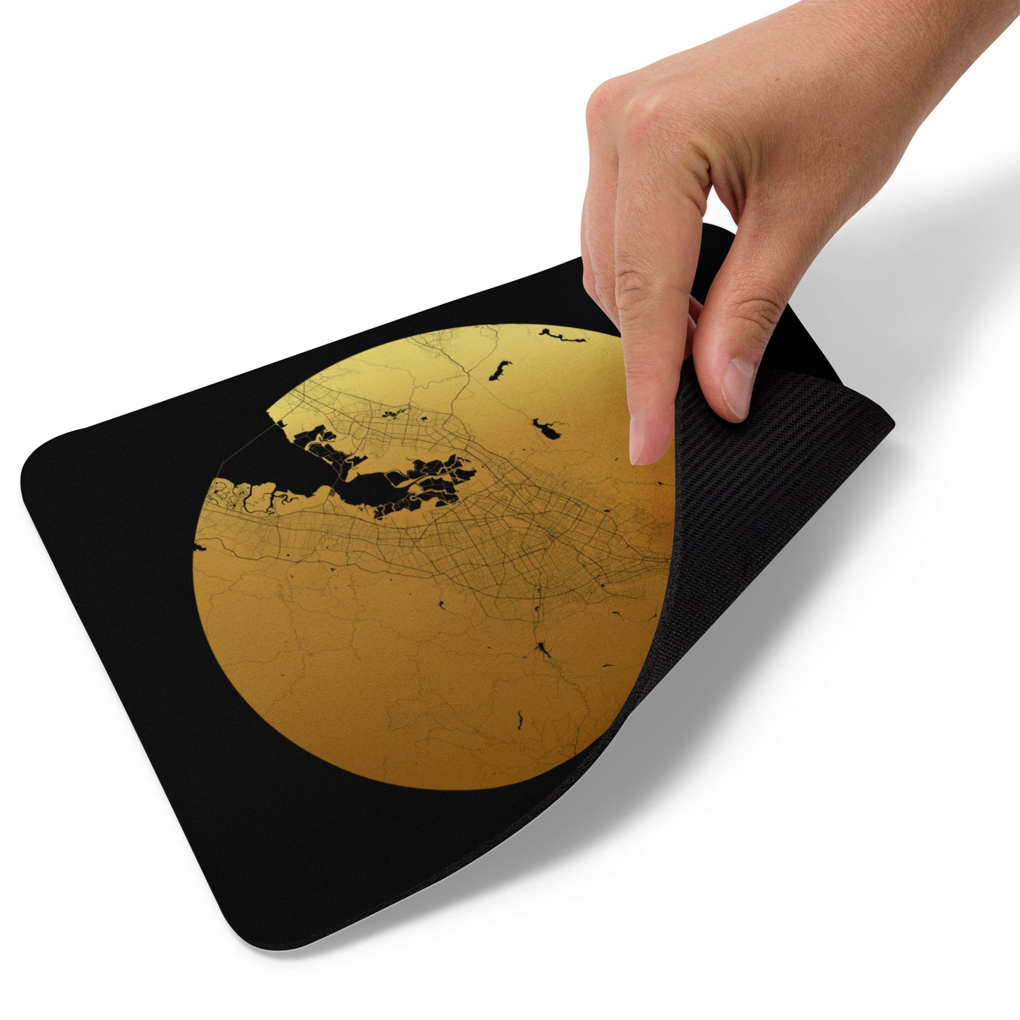 San Jose Gold on Black Map Mouse Pad