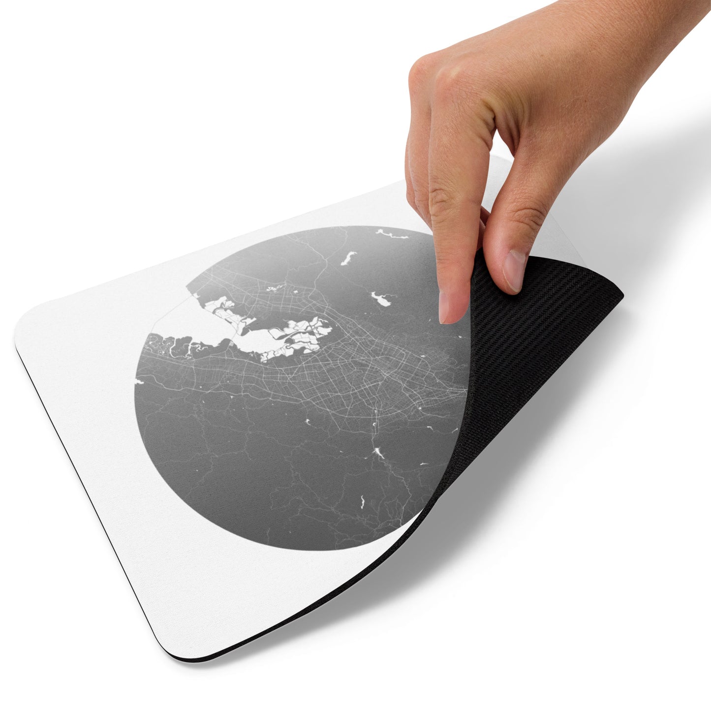 San Jose Silver on White Map Mouse Pad