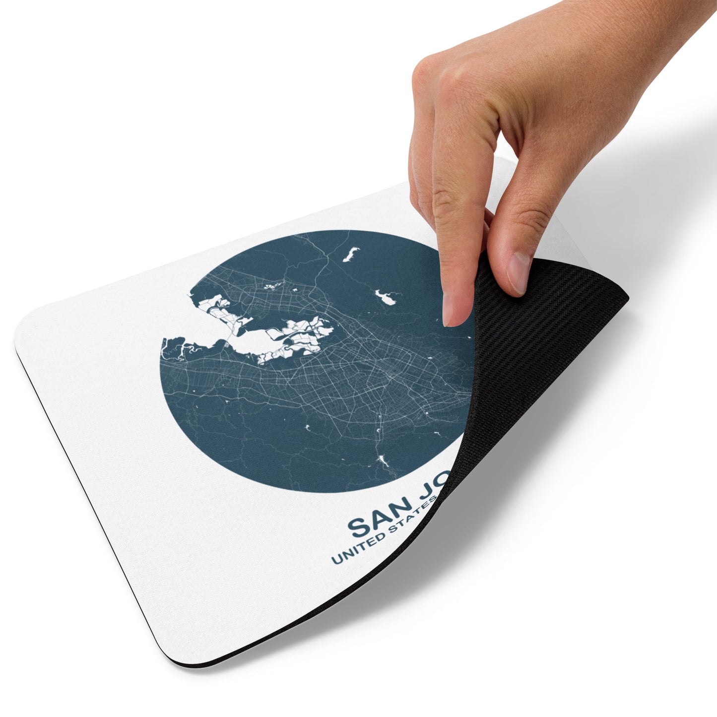 San Jose Circular Blue Map Mouse Pad