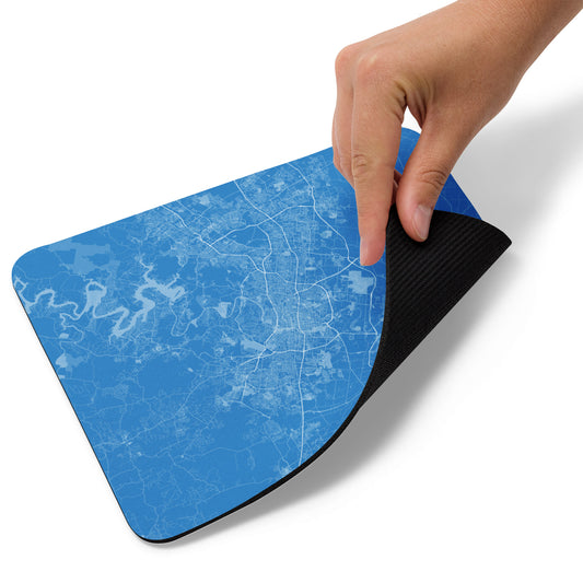 Austin Blue and White Map Mouse Pad