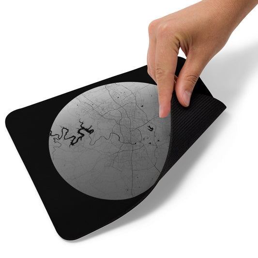 Austin Silver on Black Map Mouse Pad