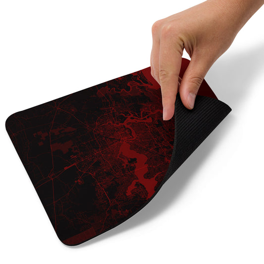 Jacksonville Black and Red Map Mouse Pad