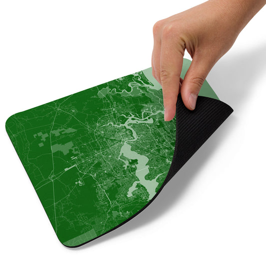 Jacksonville Green and White Map Mouse Pad