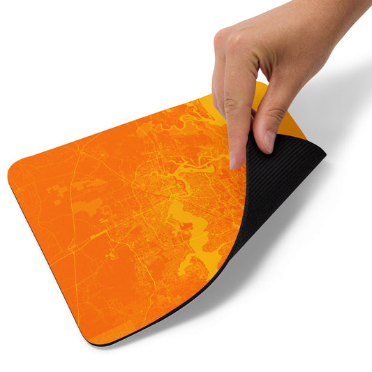 Jacksonville Orange and Yellow Map Mouse Pad