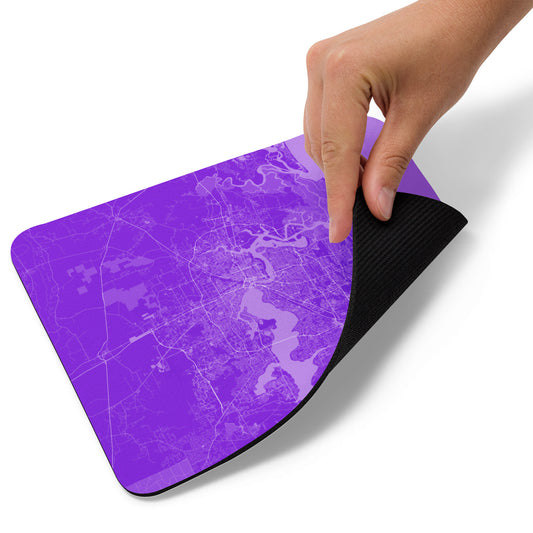 Jacksonville Purple and White Map Mouse Pad